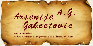 Arsenije Gakčetović vizit kartica